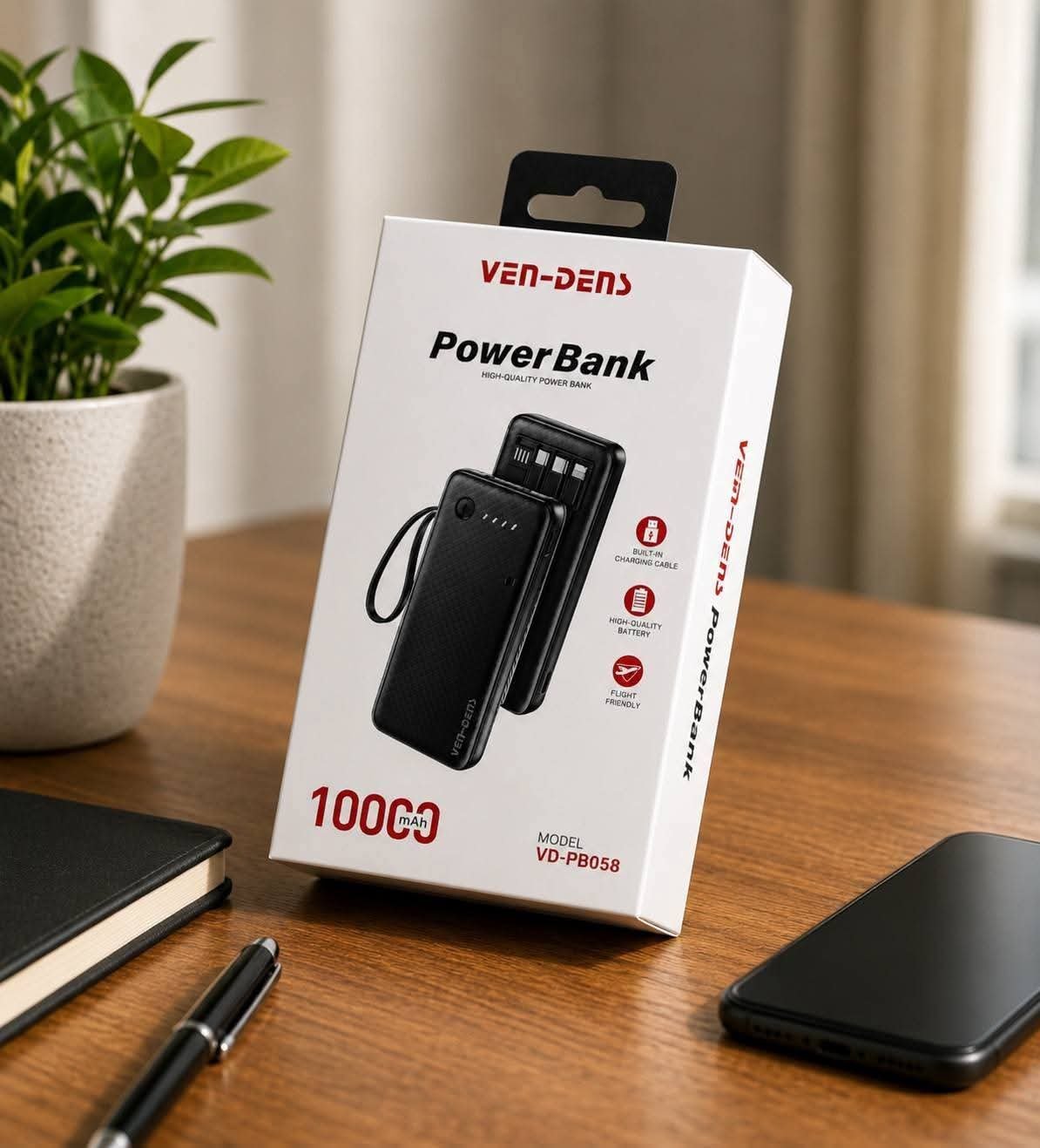 VEN-DENS 10000mAh Power Bank (Model: VD-PB058)