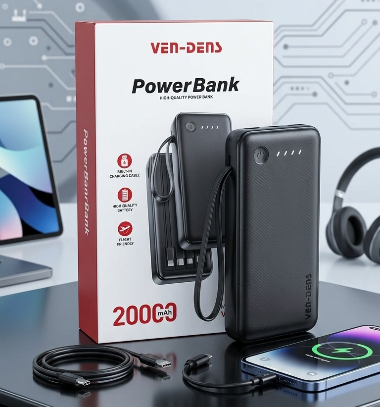 VEN-DENS 20,000mAh Premium Power Bank (Model: VD-PB059)